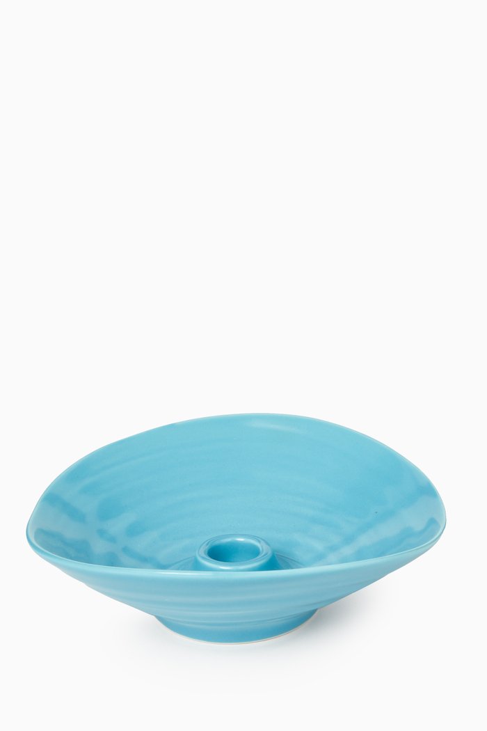 

Cannes Large Candle Holder in Porcelain, Blue