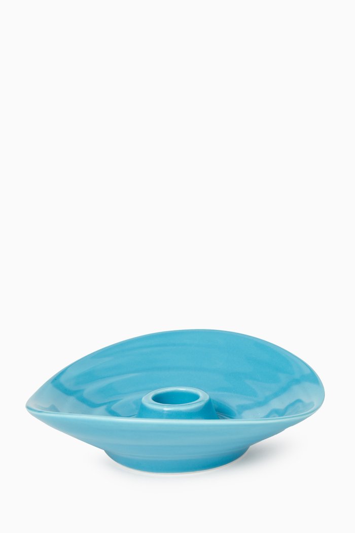 

Cannes Small Candle Holder in Porcelain, Blue
