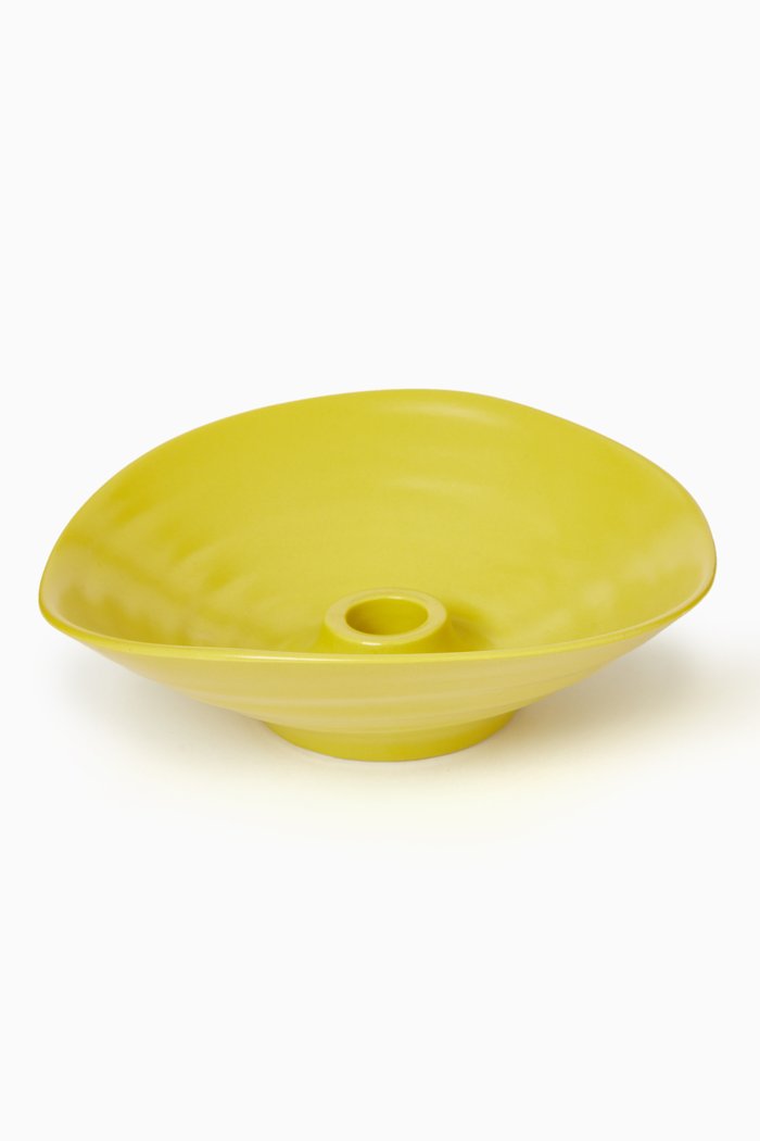 

Nablus Large Candle Holder in Porcelain, Yellow