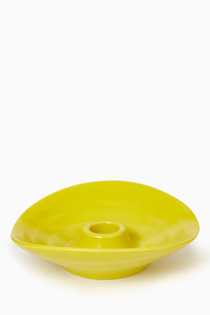 

Nablus Candle Holder in Porcelain, Yellow