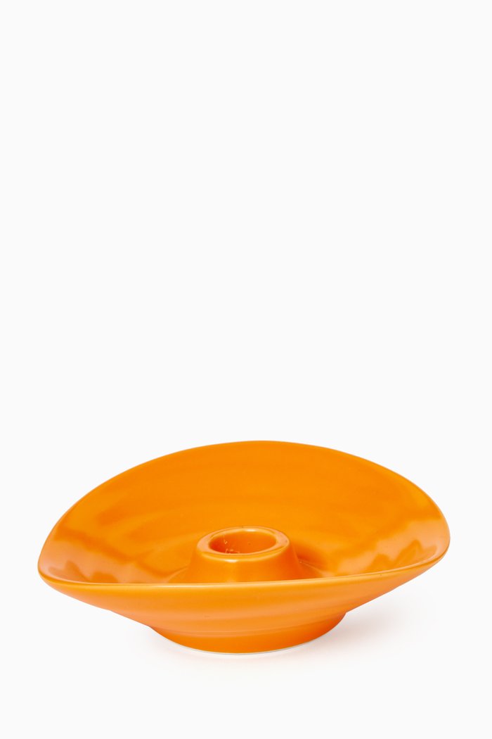 

Cairo Small Candle Holder in Porcelain, Orange