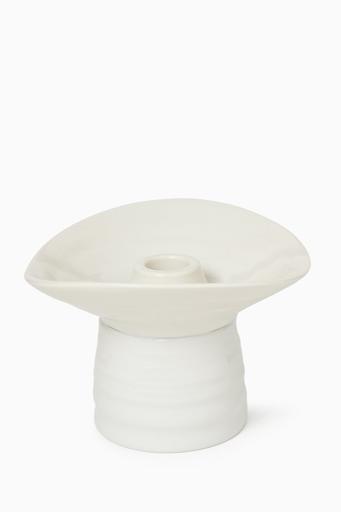 

Dubai Low-rise Candle Holder in Porcelain, Neutral