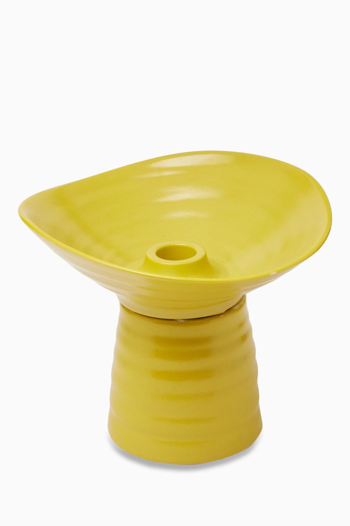 

Nablus High-rise Candle Holder in Porcelain, Yellow