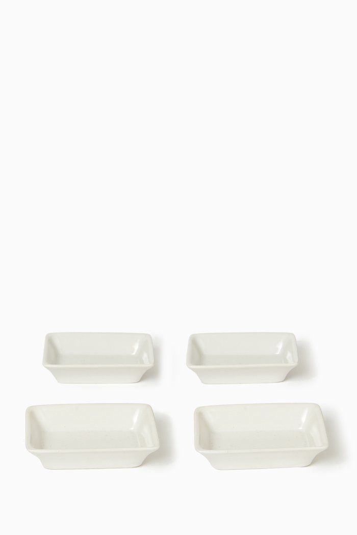 Dubai Mini Tray in Porcelain, Set of 4, Neutral