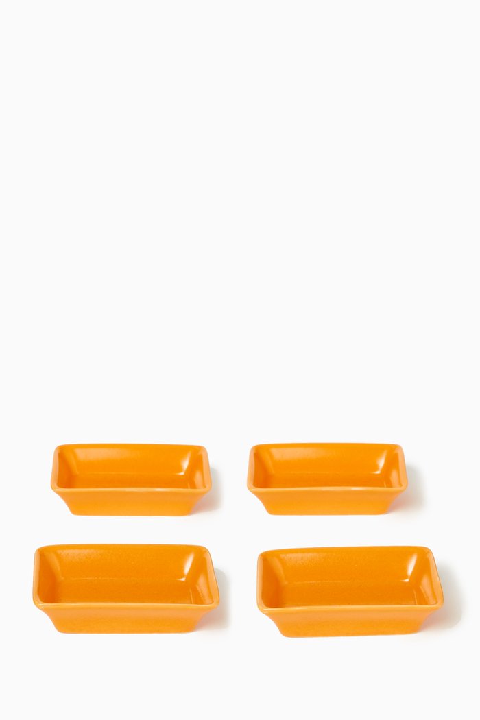 

Cairo Mini Tray in Porcelain, Set of 4, Orange