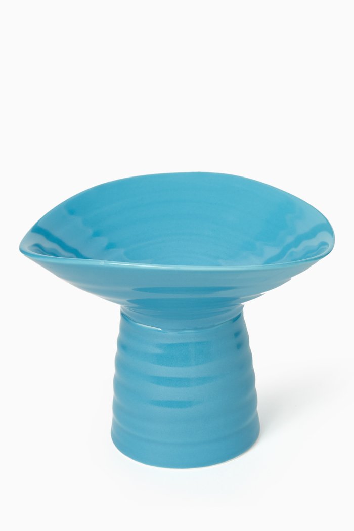 

Cannes Dessert Holder in Porcelain, Blue