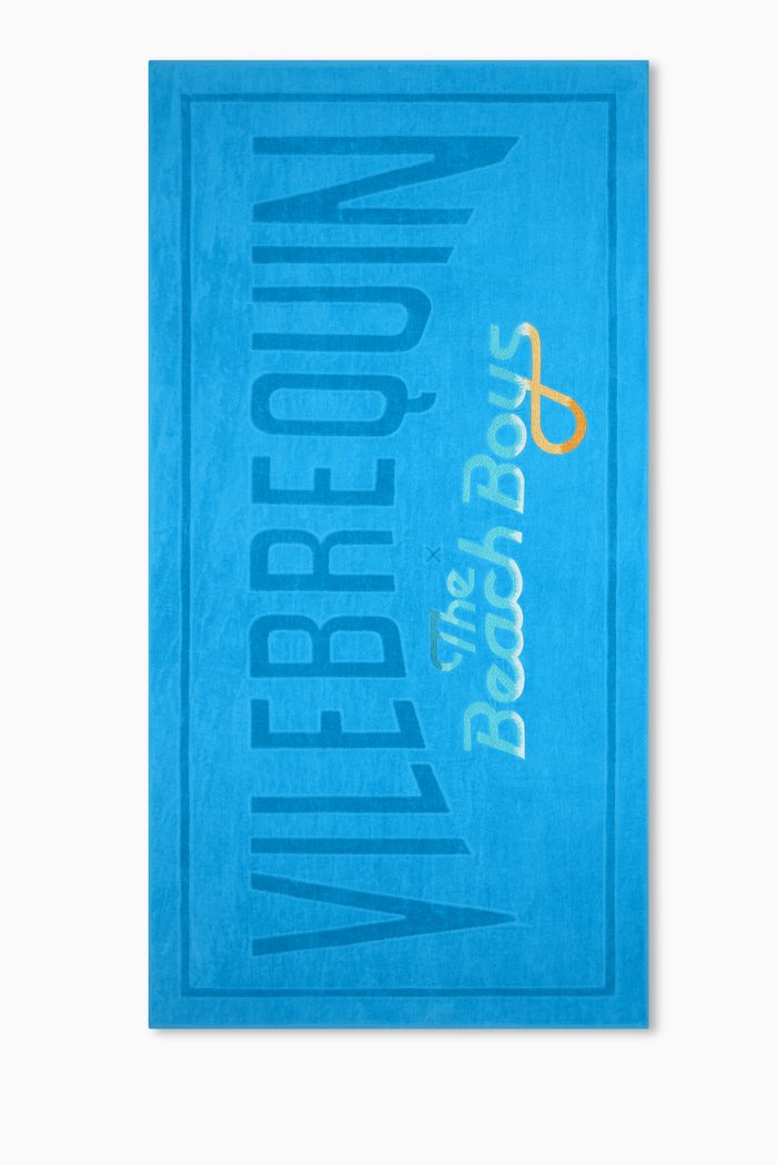 

Logo-jacquard Beach Towel in Organic Cotton, Blue