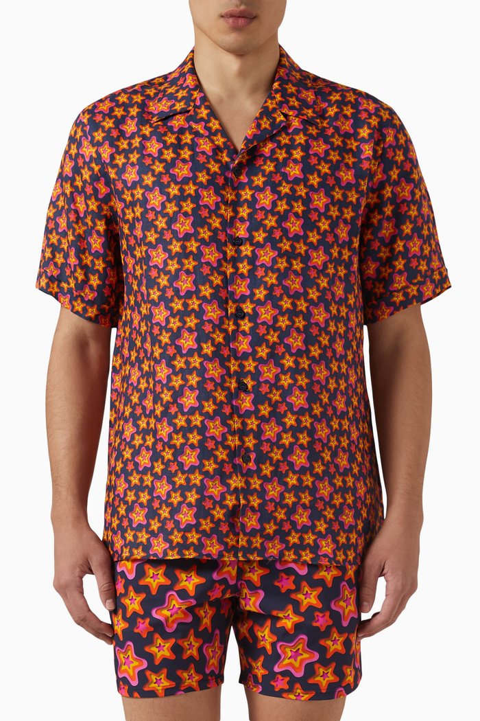

Stars Gift Bowling Shirt in Linen, Multicolour