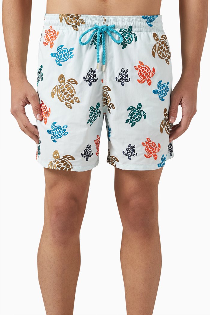 

Ronde des Tortues Swim Shorts in Recycled Nylon, Grey