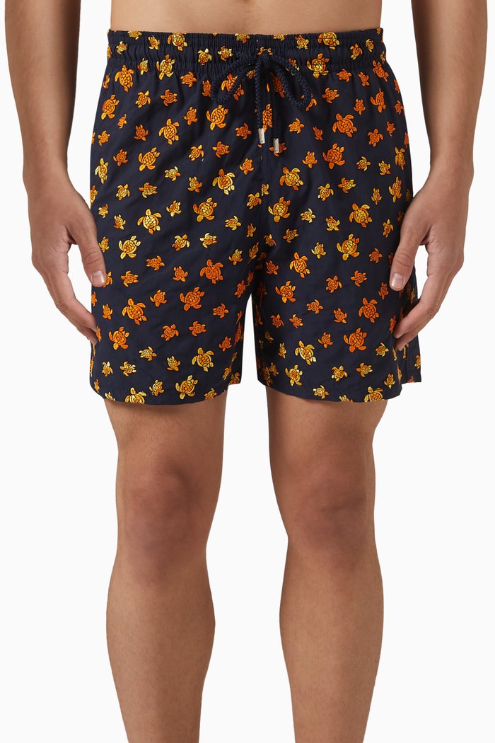 

Ronde des Tortues Swim Shorts in Recycled Nylon, Blue