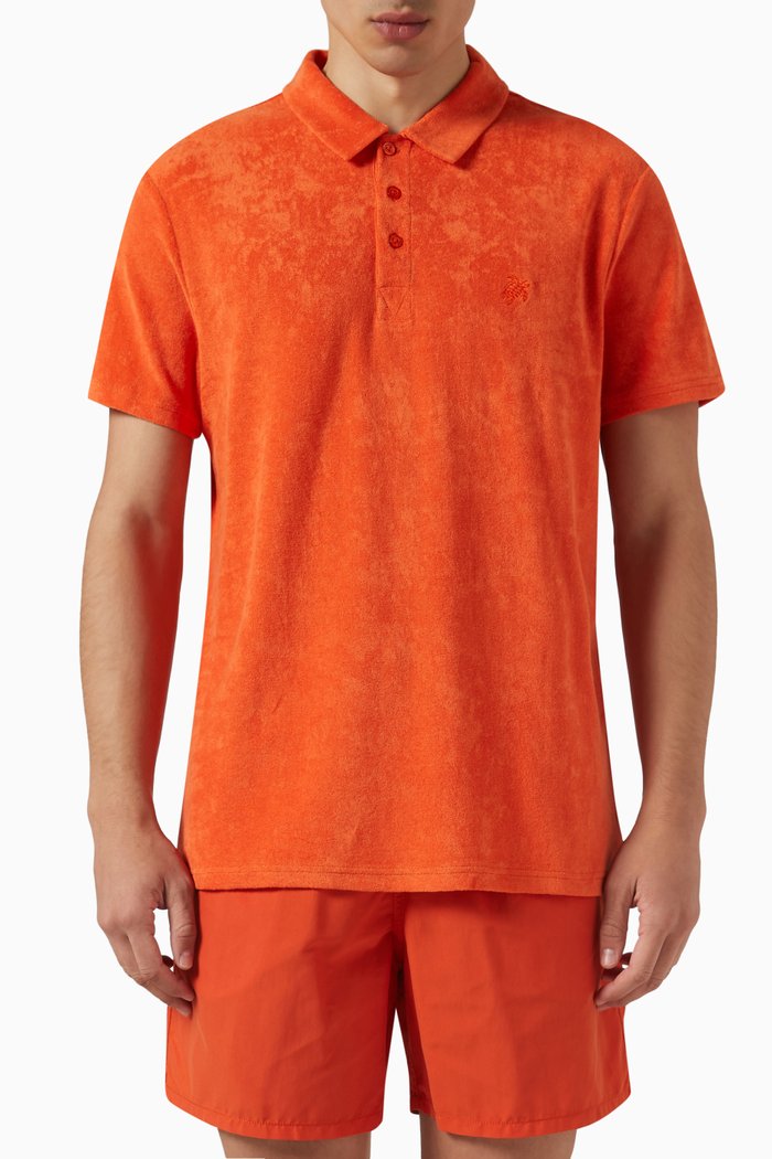 

Polo Shirt in Cotton Blend, Orange