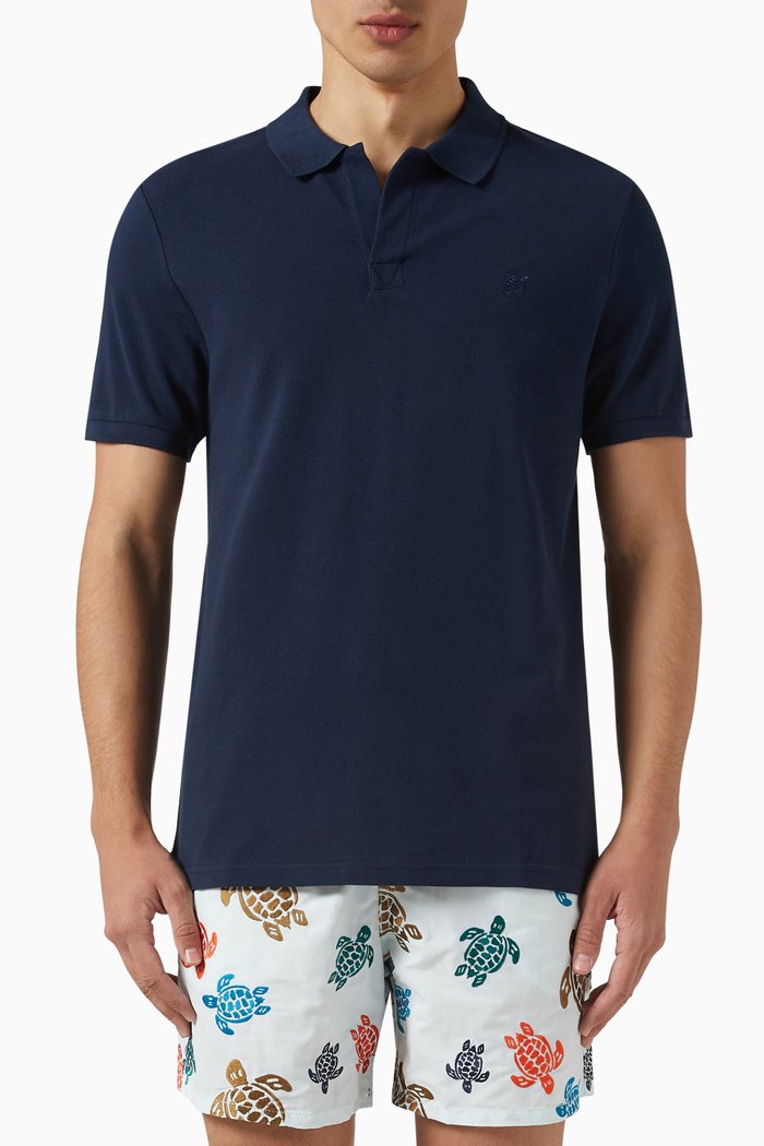 

Polo Shirt in Cotton, Blue