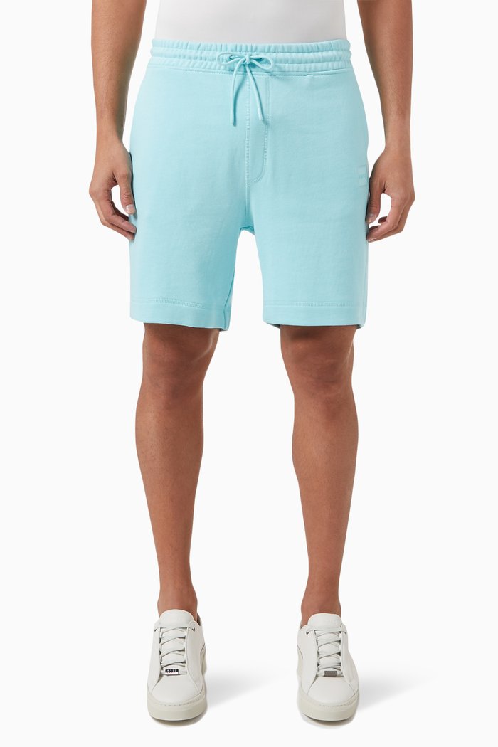 

Logo Patch Shorts in Cotton Terry, Blue