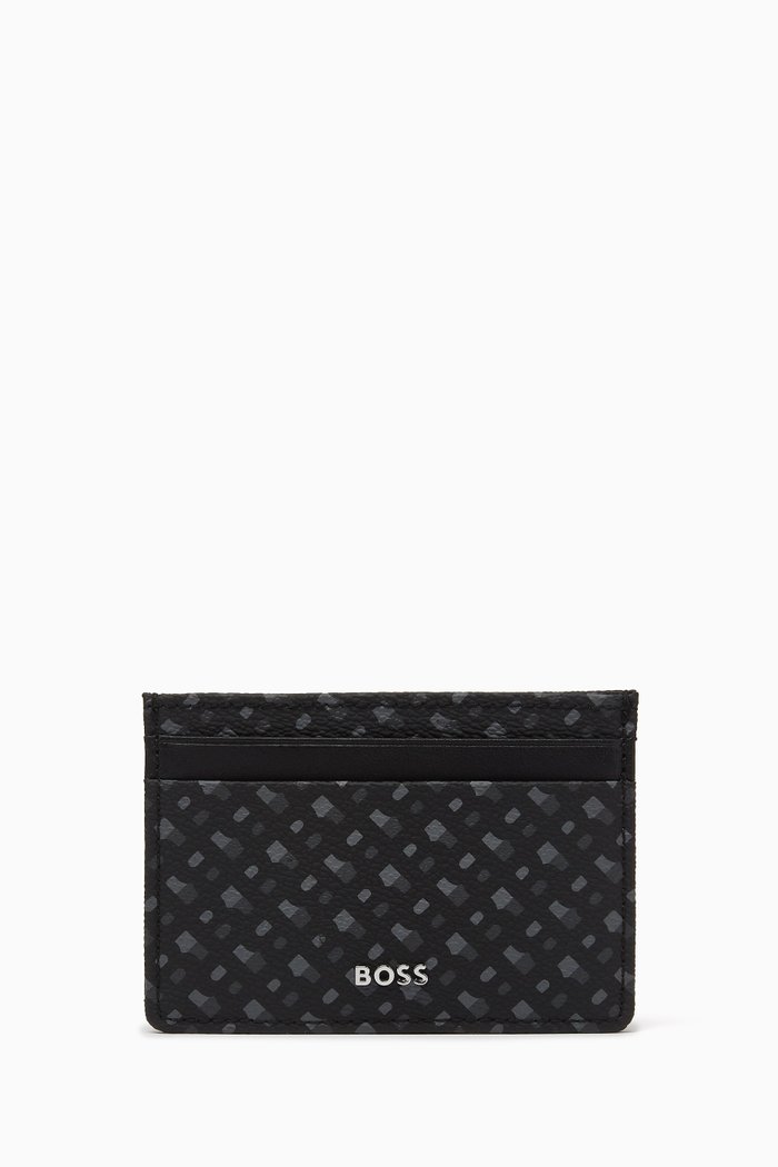 

Bryon Monogrammed Wallet in Italian Fabric, Black
