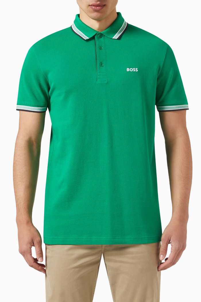 

Logo Polo Shirt in Cotton, Green