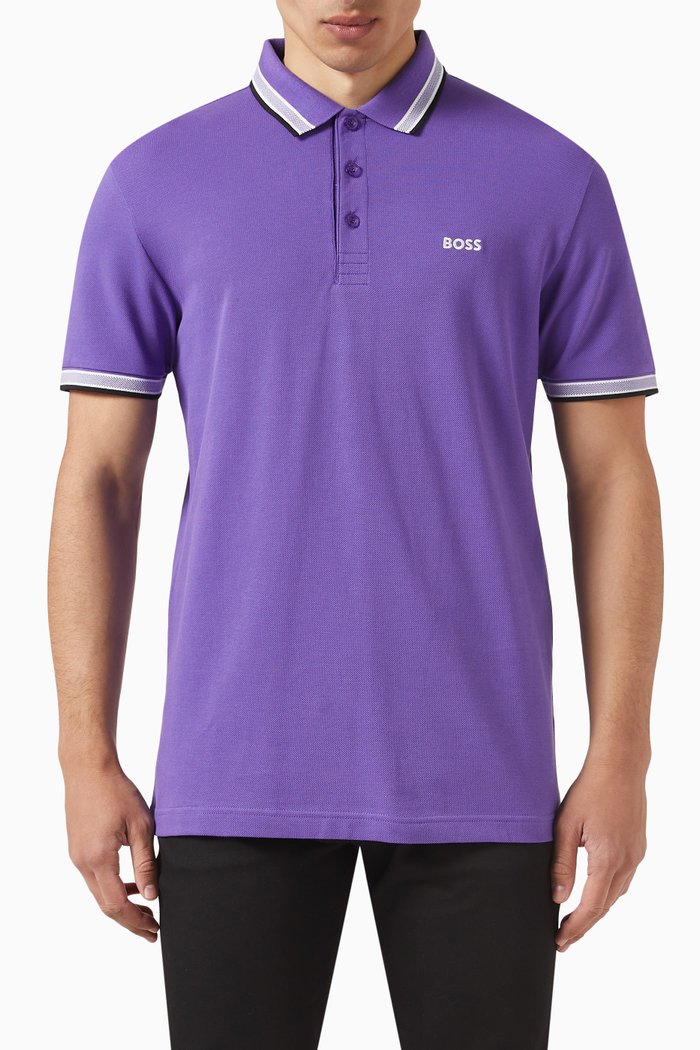 

Logo Polo Shirt in Cotton, Purple