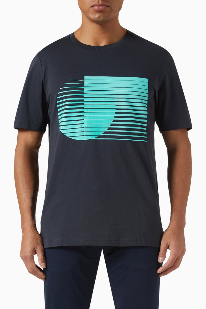 

Artwork Print T-shirt in Cotton Jersey, Blue