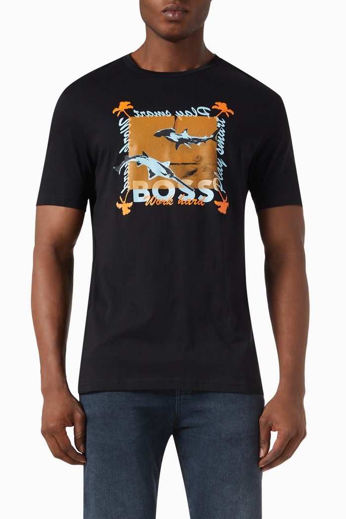 

Regular-fit T-shirt in Cotton Jersey, Black
