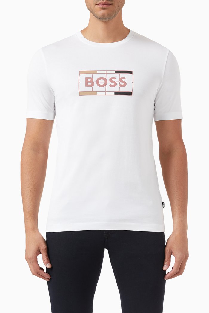 

Graphic Logo Print T-Shirt in Cotton, White