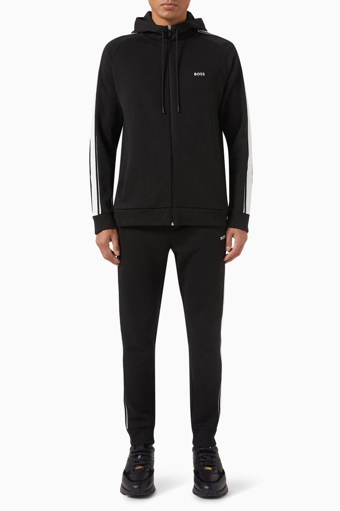 

Logo Tracksuit Set in Cotton, Black