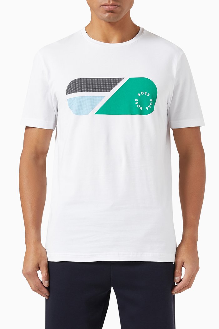 

Printed T-shirt in Cotton Jersey, White