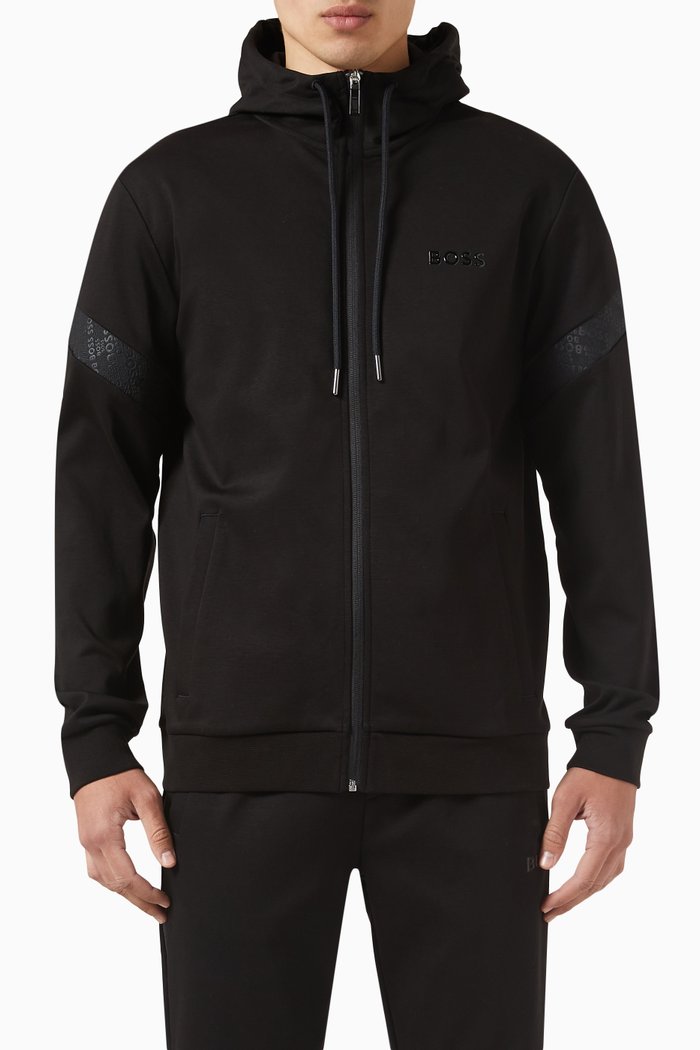

Logo Hoodie in Cotton Blend Jersey, Black