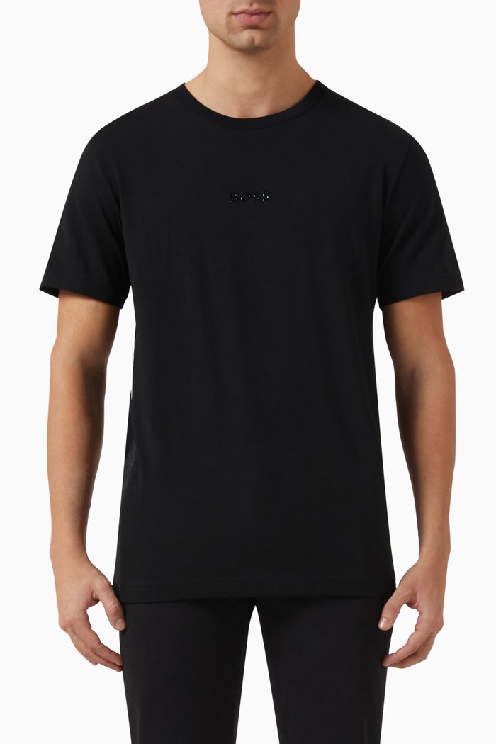 

Logo Tape T-shirt in Cotton, Black