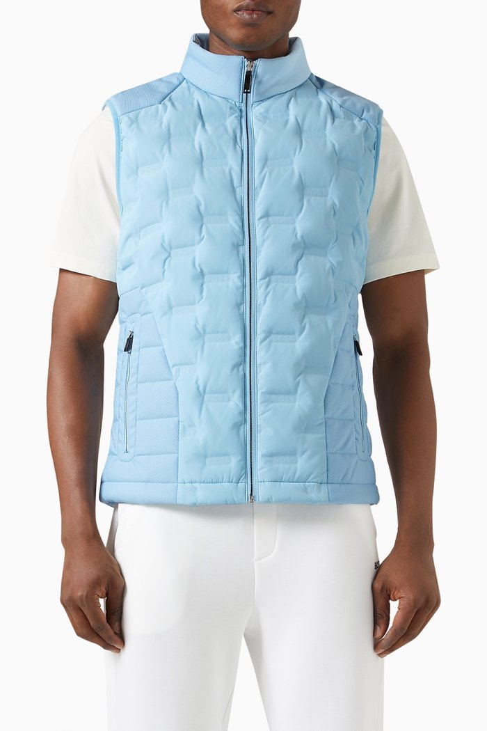 

Gilet in Padded Water-Repellent Nylon, Blue