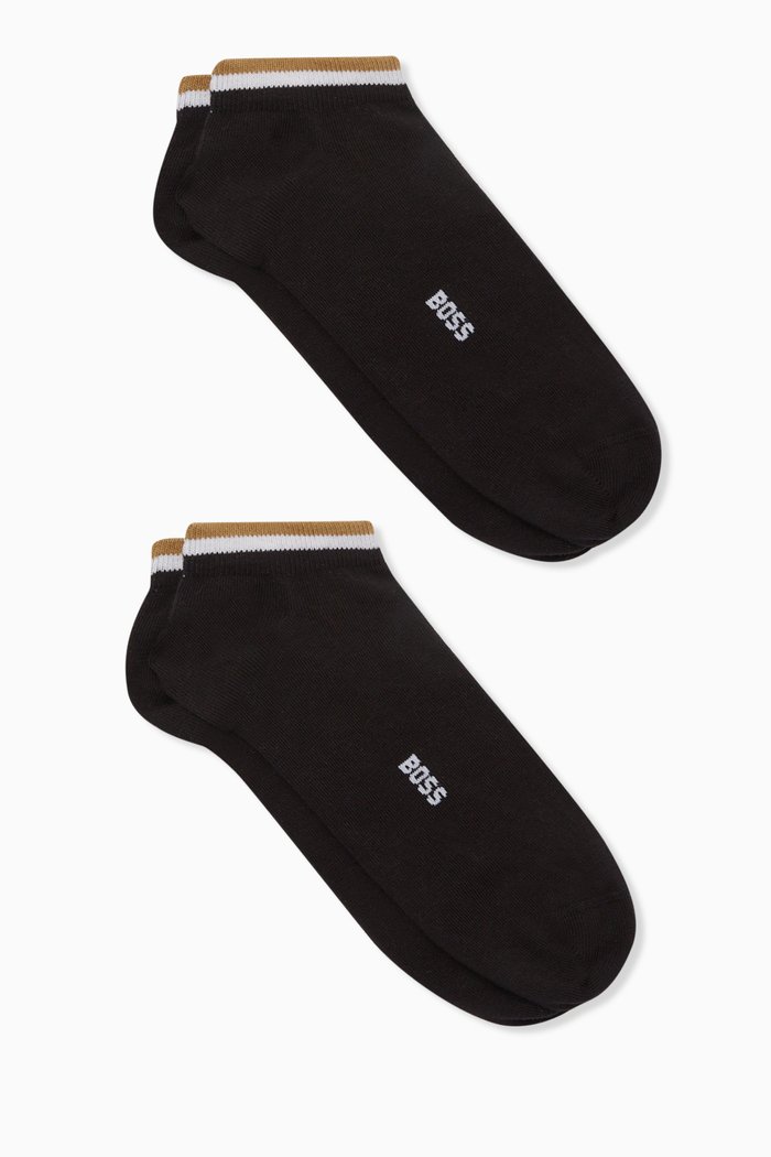 

Uni Stripe Socks in Cotton-blend, Set of 2, Black