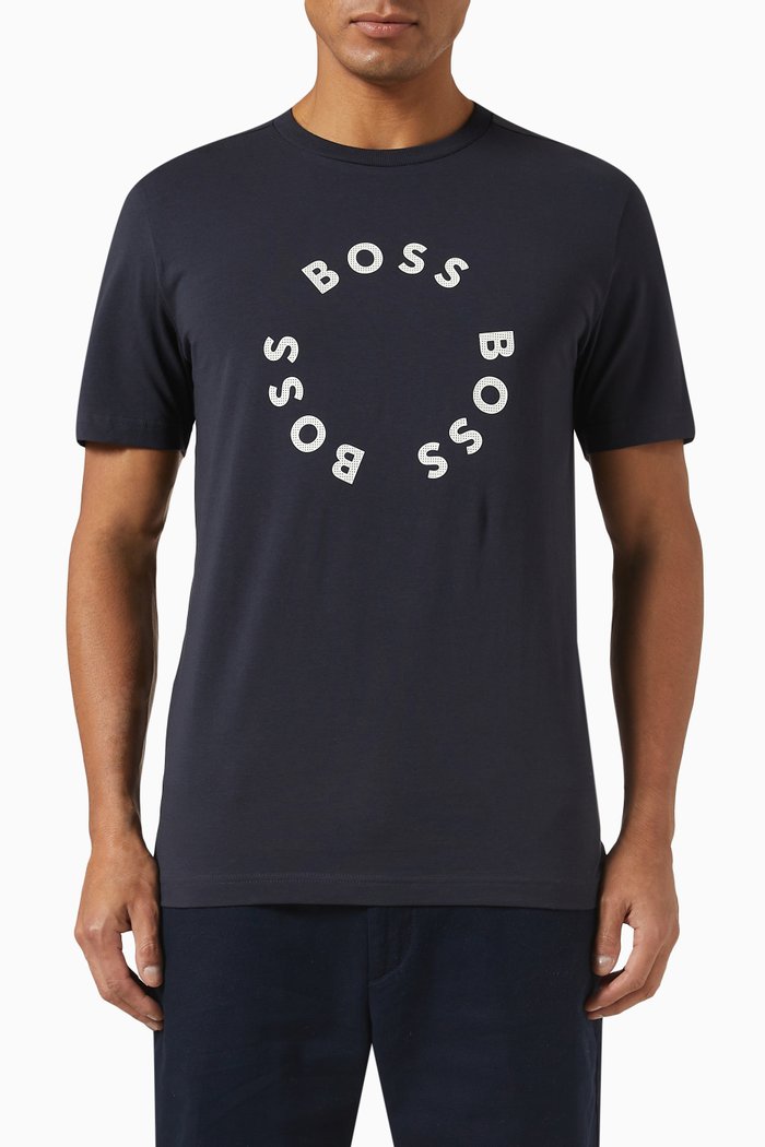 

Circular Logo T-shirt in Cotton-jersey, Blue