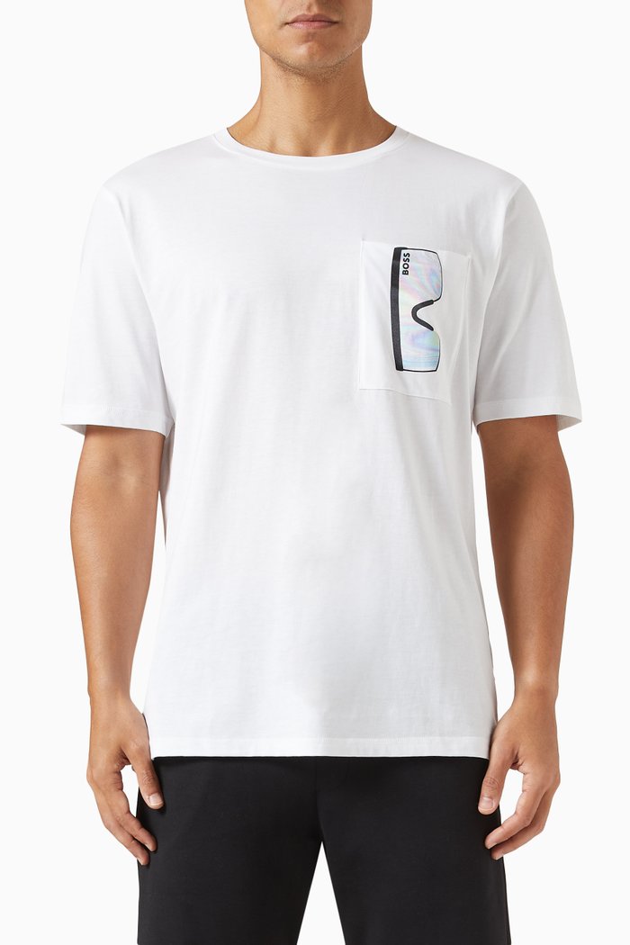 

Graphic Logo Print T-Shirt in Cotton, Neutral