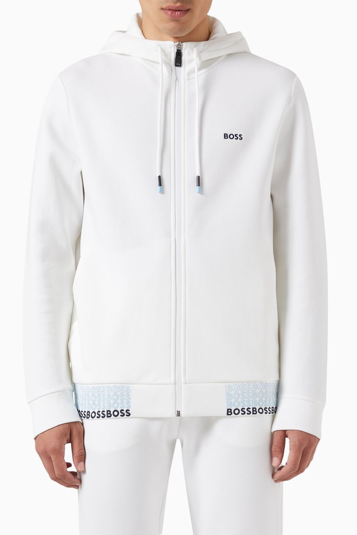 

Multicolour Logo Hoodie in Cotton Blend, White