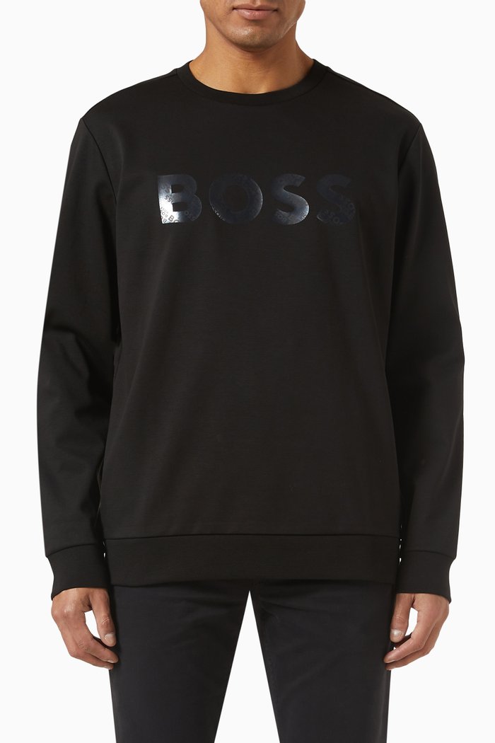 Logo Sweatshirt in Cotton-jersey, Black