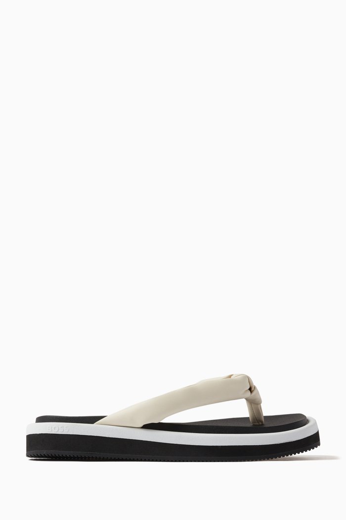 

Allie Thong Platform Flip Flops in Faux leather, Neutral