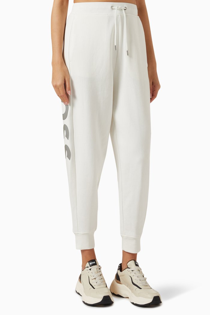 Reflective Logo Sweatpants in Cotton, Neutral