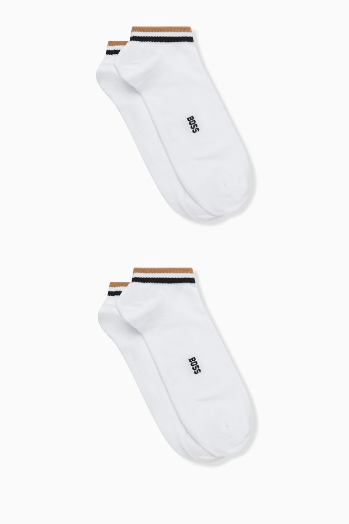 

Uni Stripe Socks in Cotton-blend, Set of 2, White
