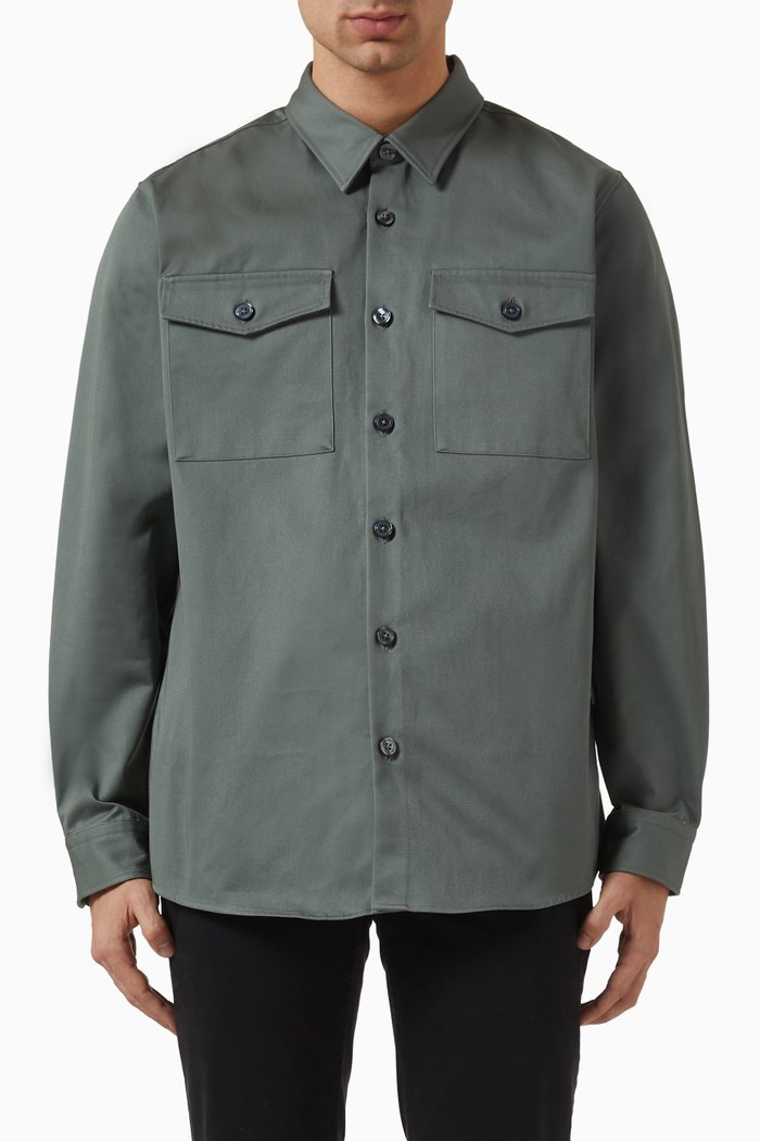 

Nathan Shirt in Cotton, Green