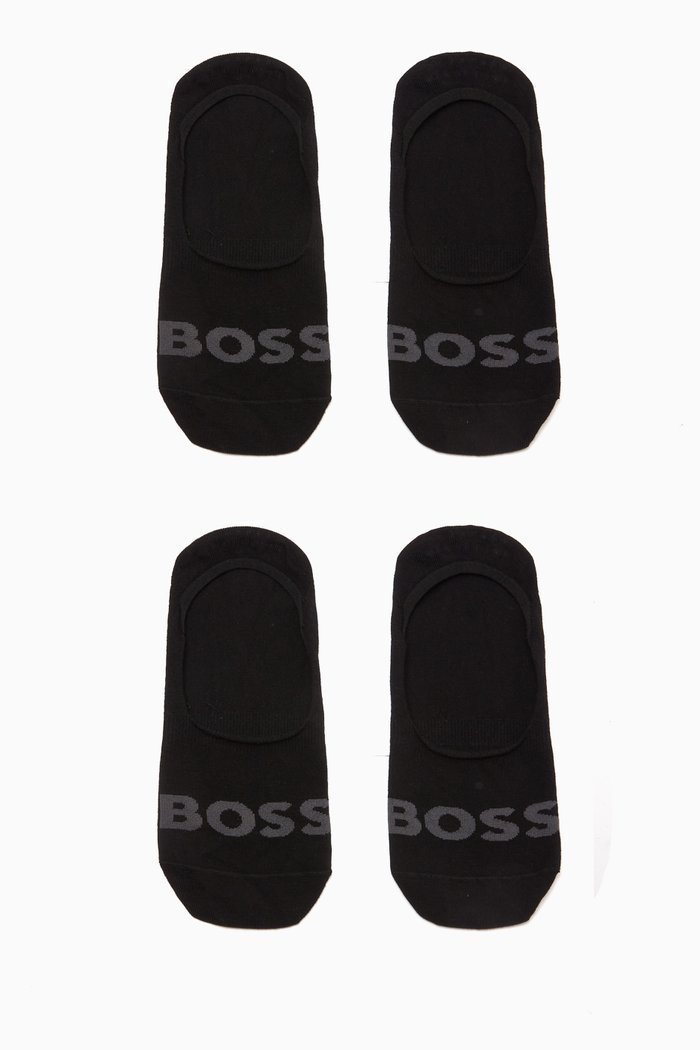 

Invisible Socks in Cotton Blend, Set of 2, Black