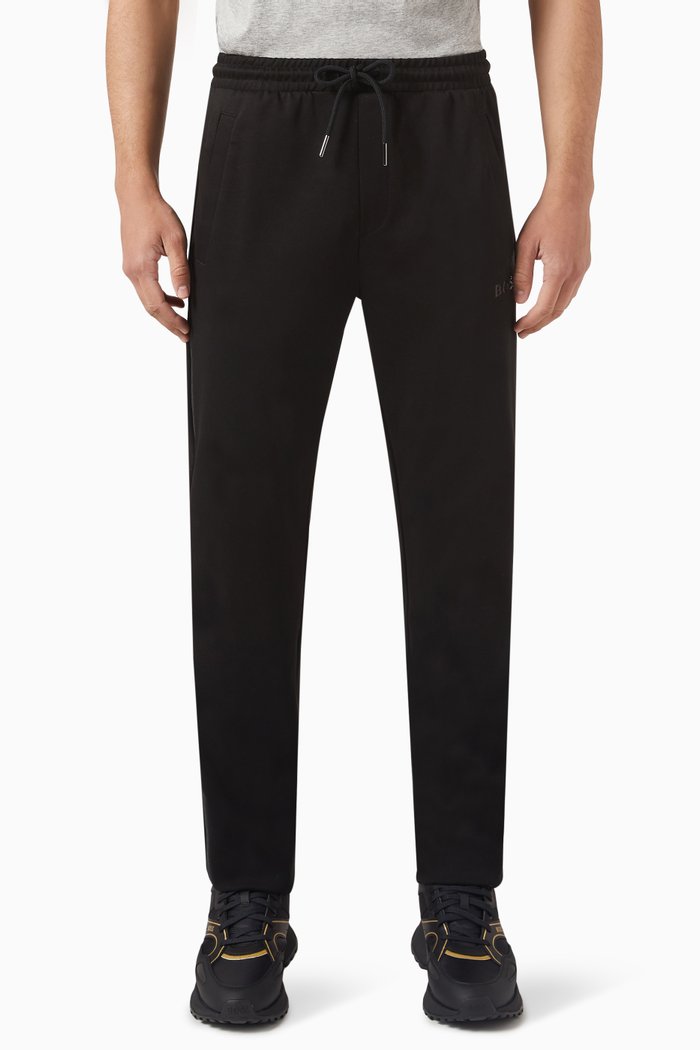 

Logo Track Pants in Cotton Jersey, Black
