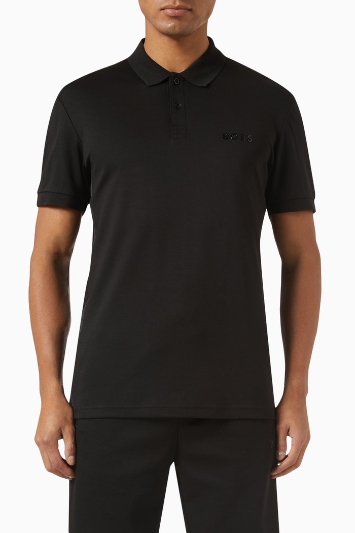 

Logo Polo Shirt in Cotton, Black