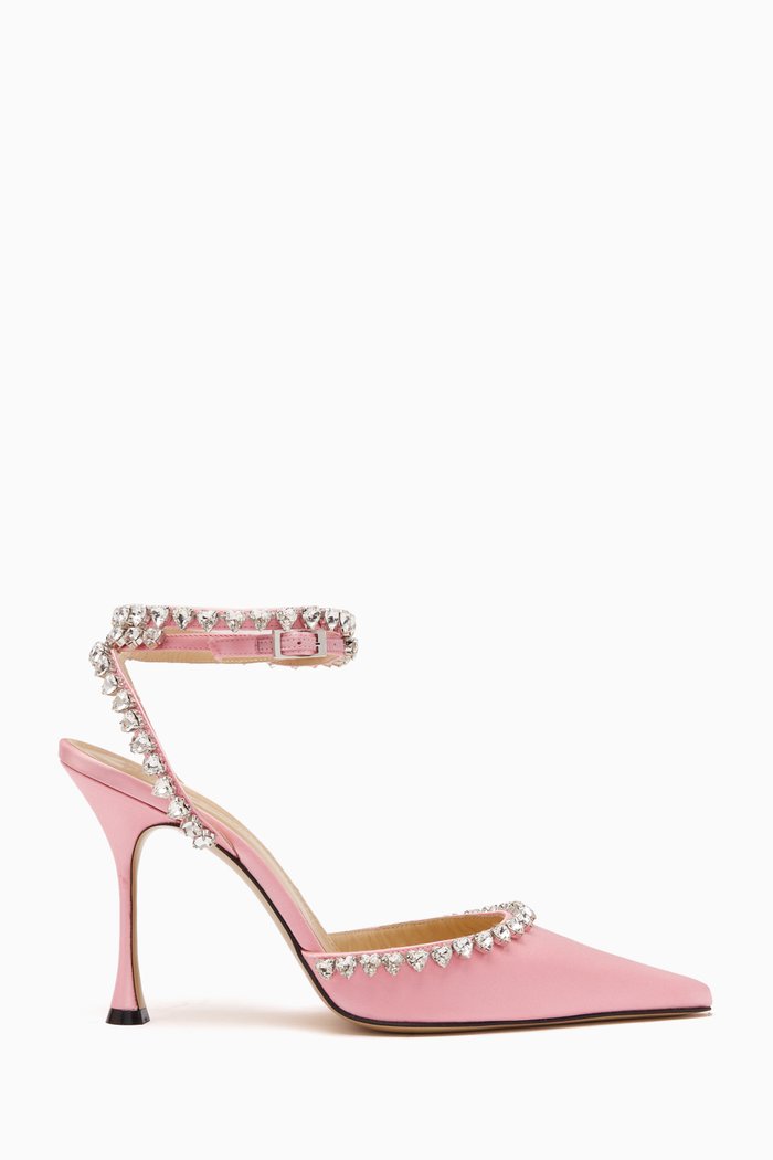 

Audrey 100 Crystal-embellished Pumps in Satin, Pink