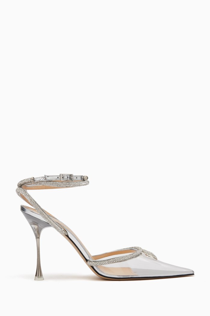 

Heart Crystal-embellished 100 Pumps in PVC, Silver