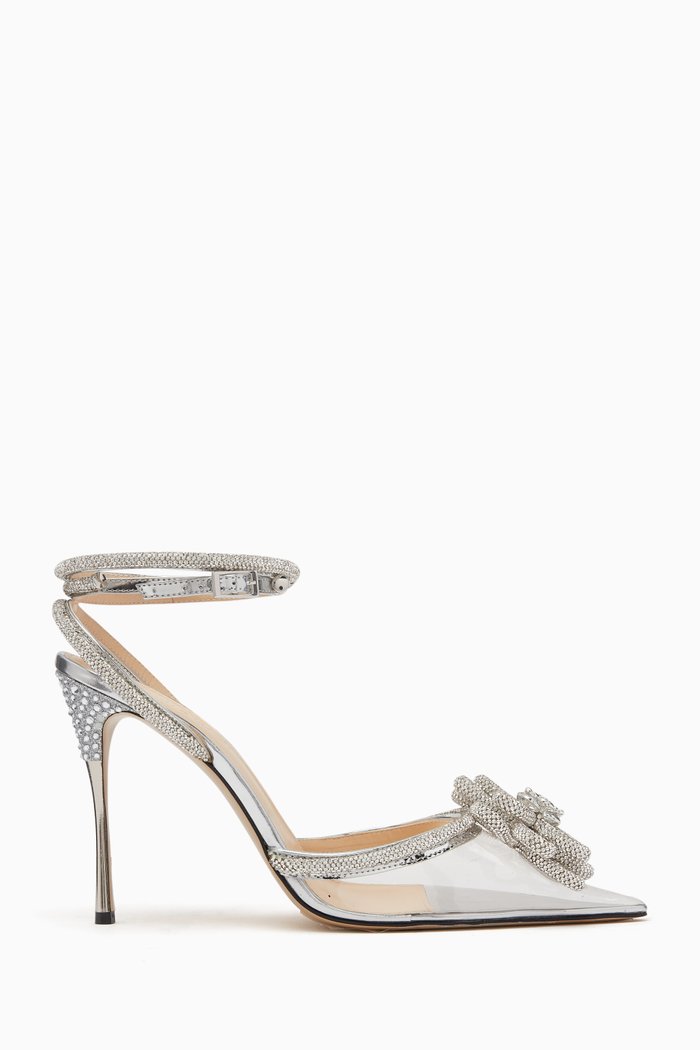 110 Flower Crystal-embellished Pumps in PVC, Silver