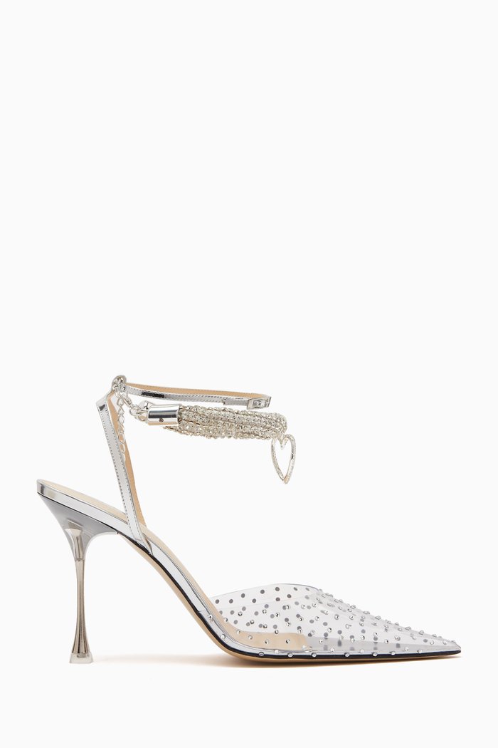 

Alexa 100 Polka Dot Crystal-embellished Pumps in PVC, Silver