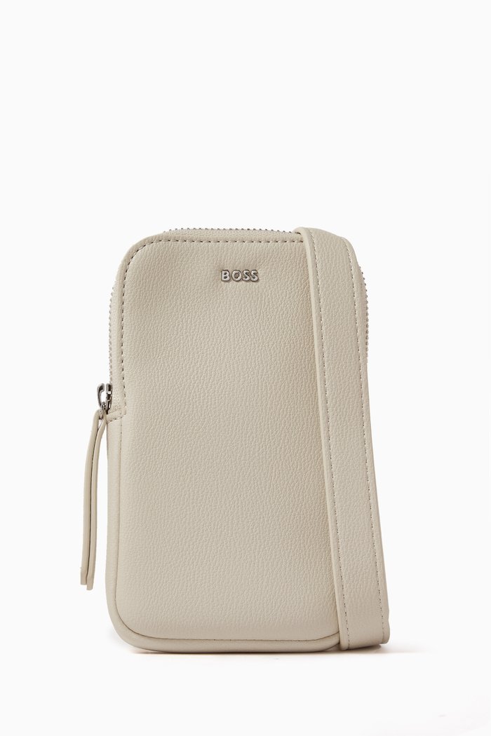 

Addison Phone Holder Crossbody in Faux-leather, Neutral