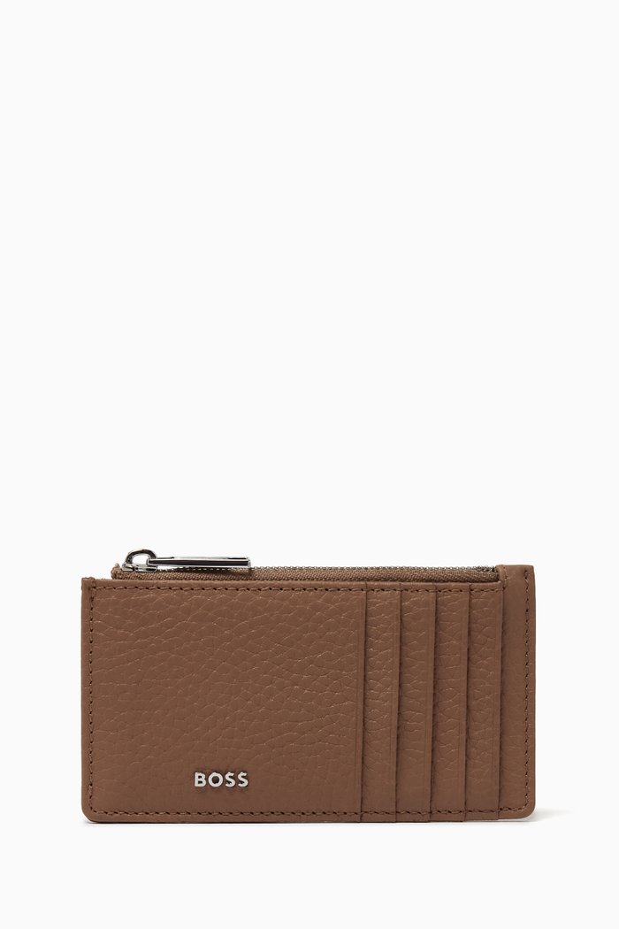 

Crosstown Coin Case in Grained Leather, Neutral