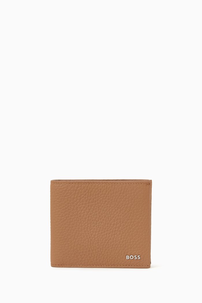 

Crosstown Logo Wallet in Leather, Neutral