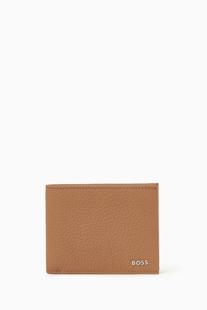 

Crosstown Logo Wallet in Grained Leather, Neutral