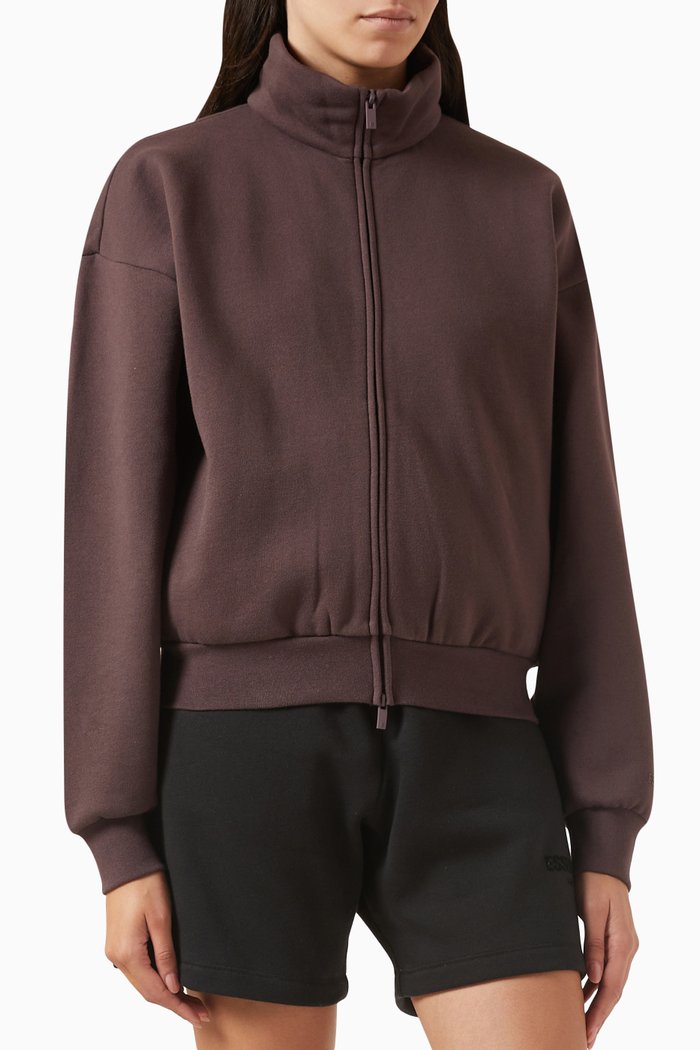 Logo Full-zip Jacket in Fleece, Purple