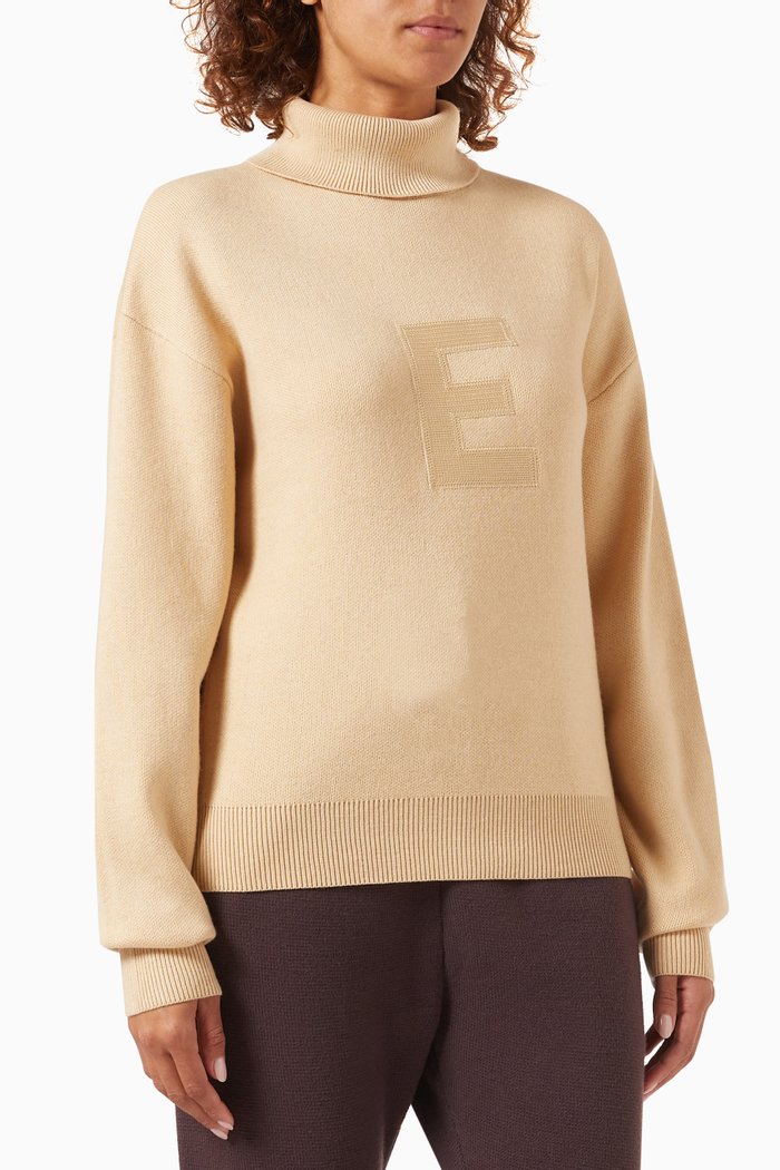 

E Turtleneck Sweater in Knit, Neutral